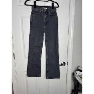 RE/DONE 70's High Rise‎ Stove Pipe Jeans Stoned Noir Size 24